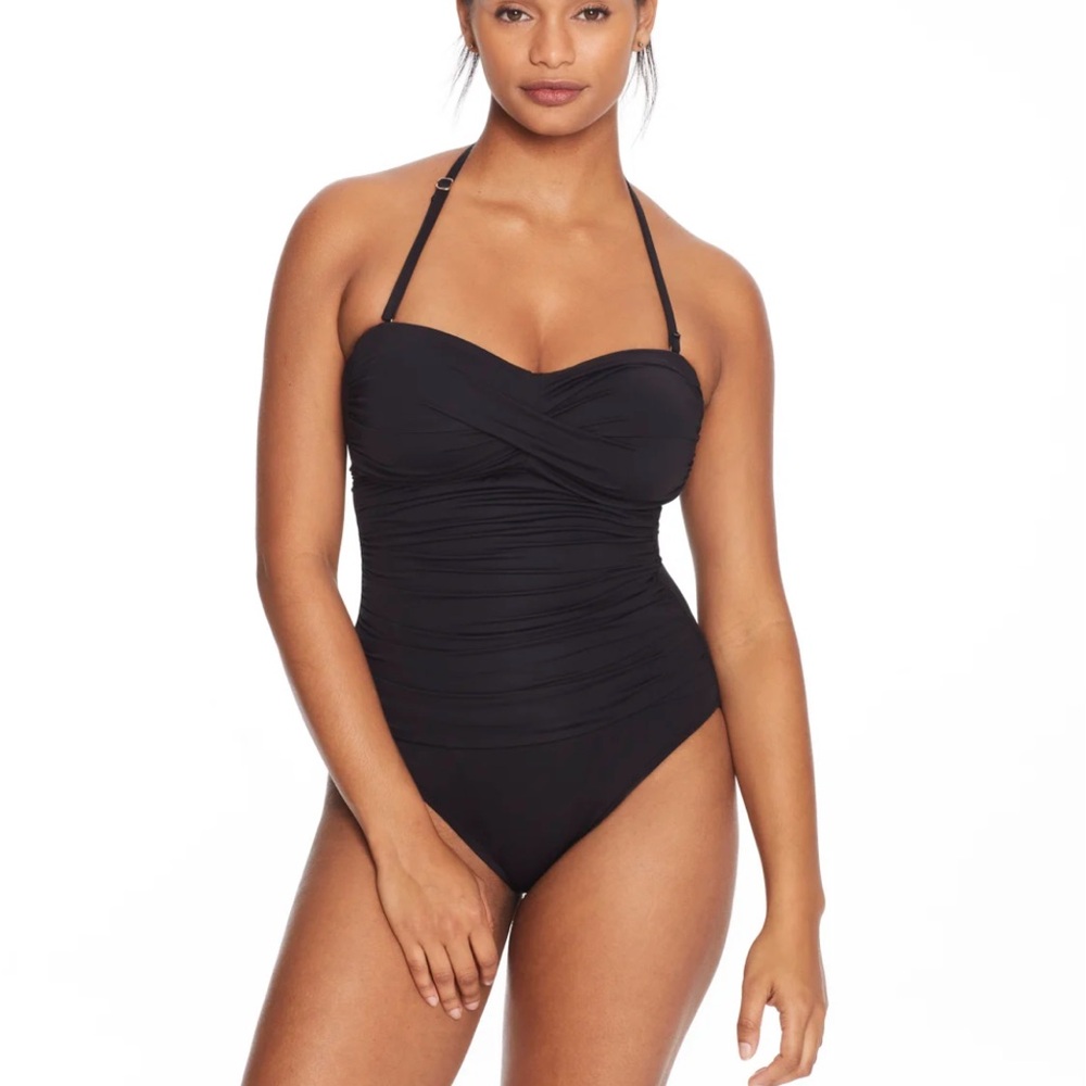 Anne Cole Classic Black Twist Top 1-pc Swimwear 0151